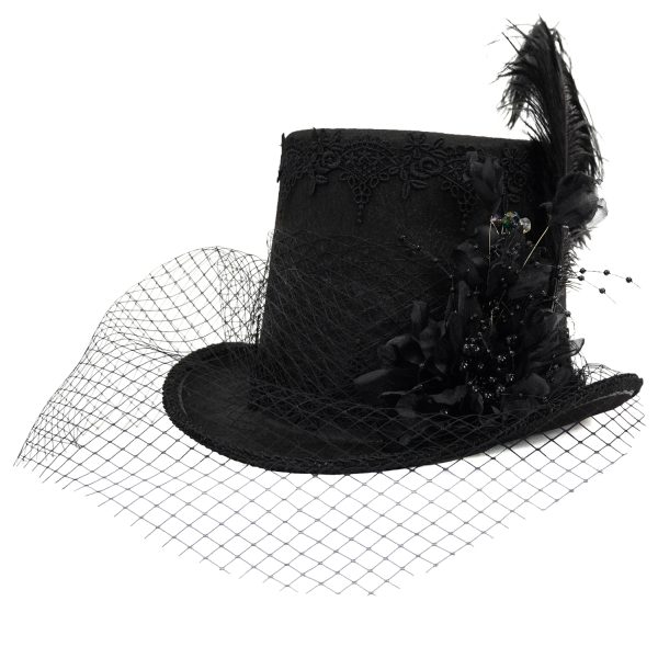 Officielle DEVIL FASHION Chapeau Haut De Forme Victorien ‘Mc Dermot’ Noir 8