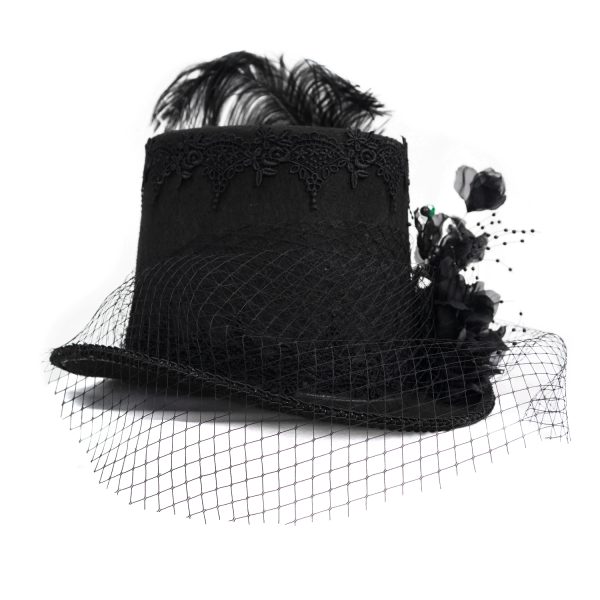 Officielle DEVIL FASHION Chapeau Haut De Forme Victorien ‘Mc Dermot’ Noir 9