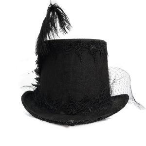Officielle DEVIL FASHION Chapeau Haut De Forme Victorien ‘Mc Dermot’ Noir 29