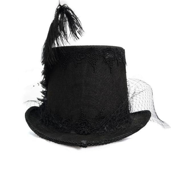 Officielle DEVIL FASHION Chapeau Haut De Forme Victorien ‘Mc Dermot’ Noir 10