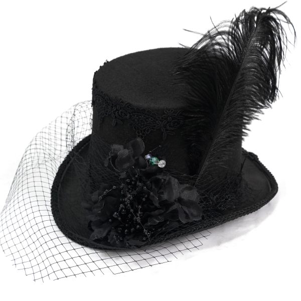 Officielle DEVIL FASHION Chapeau Haut De Forme Victorien ‘Mc Dermot’ Noir 11
