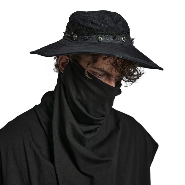 Pas Cher soldes France PUNK RAVE Chapeau Post Apocalyptic ‘Distressed’ Noir 3