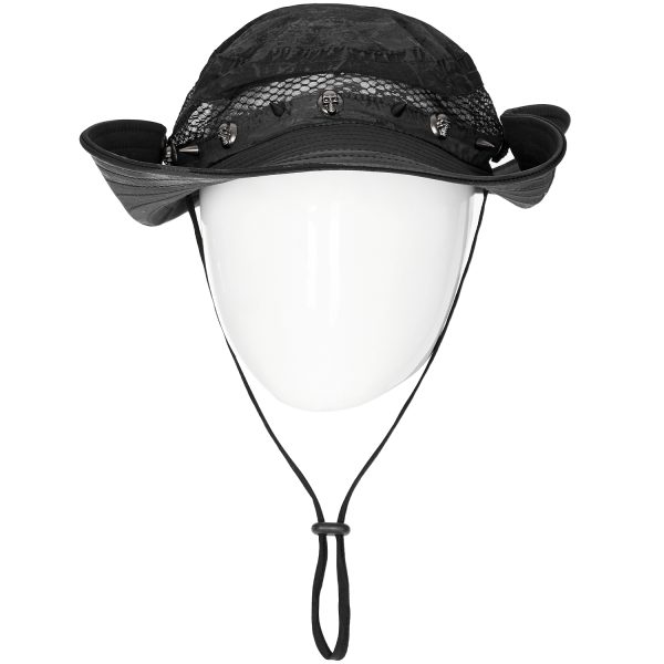Pas Cher soldes France PUNK RAVE Chapeau Post Apocalyptic ‘Distressed’ Noir 6