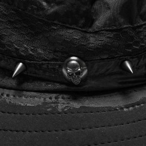 Pas Cher soldes France PUNK RAVE Chapeau Post Apocalyptic ‘Distressed’ Noir 21