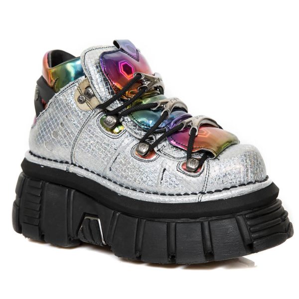 Chaussures New Rock Metallic Argent Et Multicolores Authenticité garantie 3