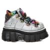 Chaussures New Rock Metallic Argent Et Multicolores Authenticité garantie 26