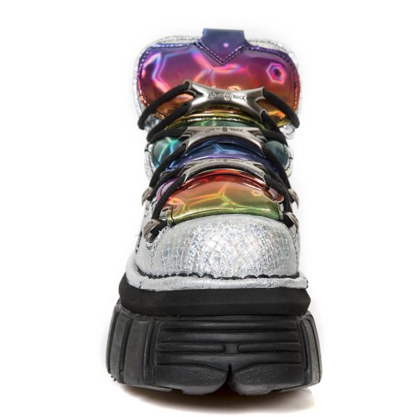 Chaussures New Rock Metallic Argent Et Multicolores Authenticité garantie 4