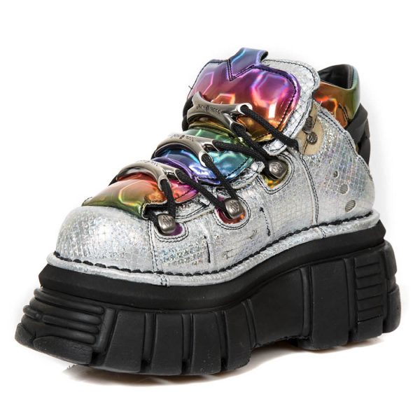 Chaussures New Rock Metallic Argent Et Multicolores Authenticité garantie 5