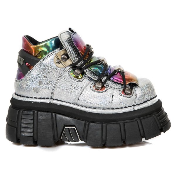 Chaussures New Rock Metallic Argent Et Multicolores Authenticité garantie 1