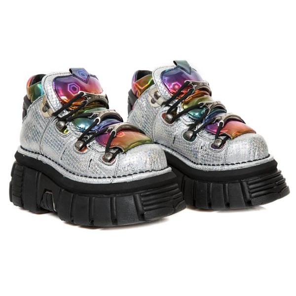 Chaussures New Rock Metallic Argent Et Multicolores Authenticité garantie 9