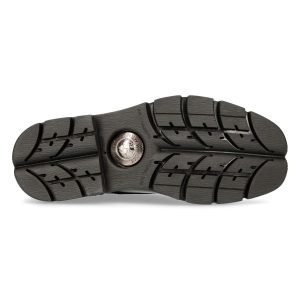 magasins pour Chaussures New Rock Newmili En Cuir Noir 21