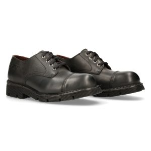 magasins pour Chaussures New Rock Newmili En Cuir Noir 25