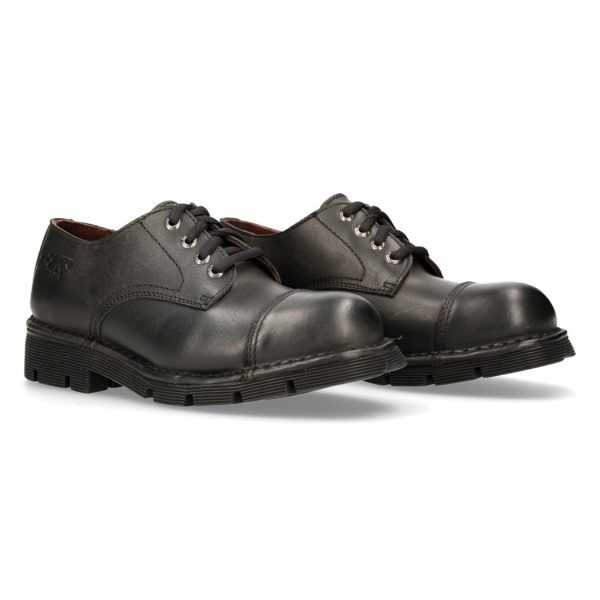 magasins pour Chaussures New Rock Newmili En Cuir Noir 9