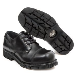 magasins pour Chaussures New Rock Newmili En Cuir Noir 27