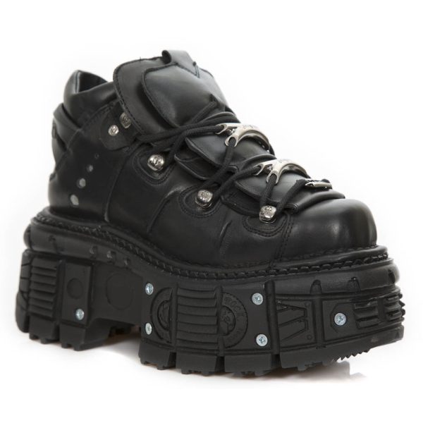 Chaussures Plateformes New Rock Tank En Cuir Itali… en vente 3