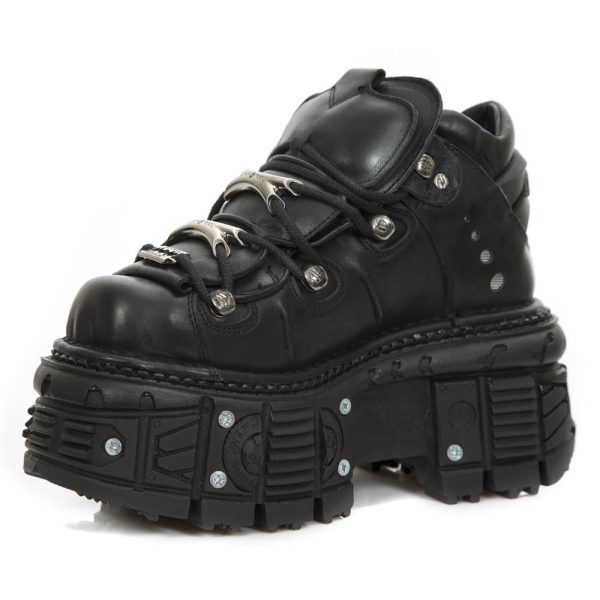 Chaussures Plateformes New Rock Tank En Cuir Itali… en vente 5