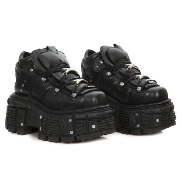 Chaussures Plateformes New Rock Tank En Cuir Itali… en vente 9