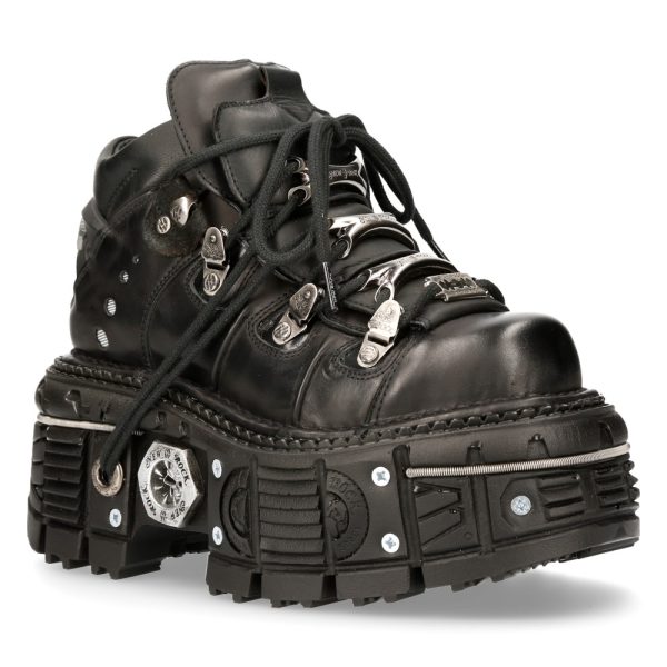 Chaussures Plateformes New Rock Tank En Cuir Itali… pas cher 3