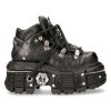 Chaussures Plateformes New Rock Tank En Cuir Itali… pas cher 26