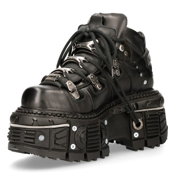 Chaussures Plateformes New Rock Tank En Cuir Itali… pas cher 5