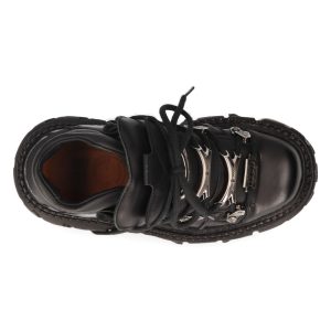 Chaussures Plateformes New Rock Tank En Cuir Itali… pas cher 22