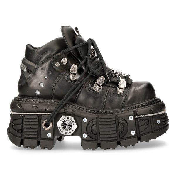Chaussures Plateformes New Rock Tank En Cuir Itali… pas cher 1