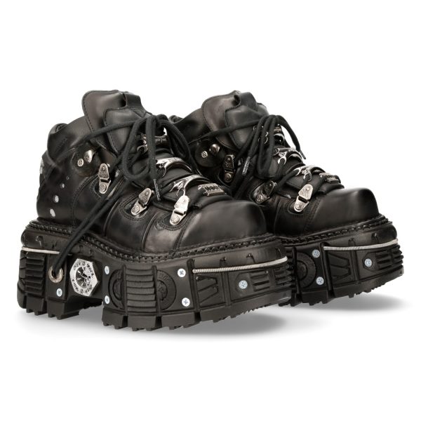 Chaussures Plateformes New Rock Tank En Cuir Itali… pas cher 9