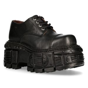 REMISE Chaussures Plateformes New Rock Tank En Cuir Noir 12