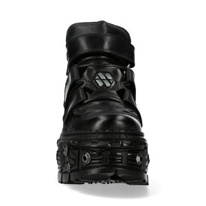 SOLDES TOUT À Chaussures Plateformes New Rock Tank En Cuir Noir 14