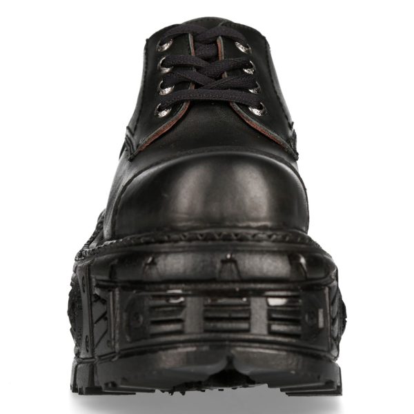 REMISE Chaussures Plateformes New Rock Tank En Cuir Noir 4