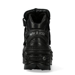 SOLDES TOUT À Chaussures Plateformes New Rock Tank En Cuir Noir 18