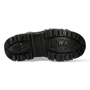 SOLDES TOUT À Chaussures Plateformes New Rock Tank En Cuir Noir 20