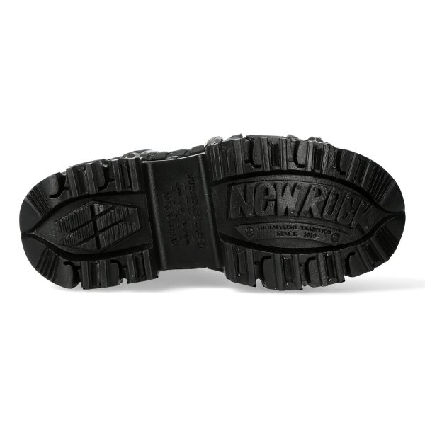 SOLDES TOUT À Chaussures Plateformes New Rock Tank En Cuir Noir 7