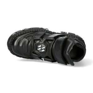 SOLDES TOUT À Chaussures Plateformes New Rock Tank En Cuir Noir 22