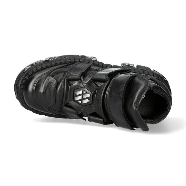 SOLDES TOUT À Chaussures Plateformes New Rock Tank En Cuir Noir 8