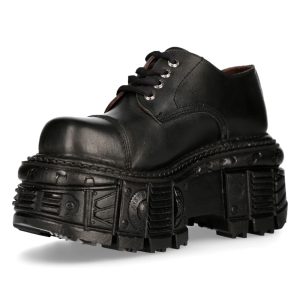 REMISE Chaussures Plateformes New Rock Tank En Cuir Noir 16