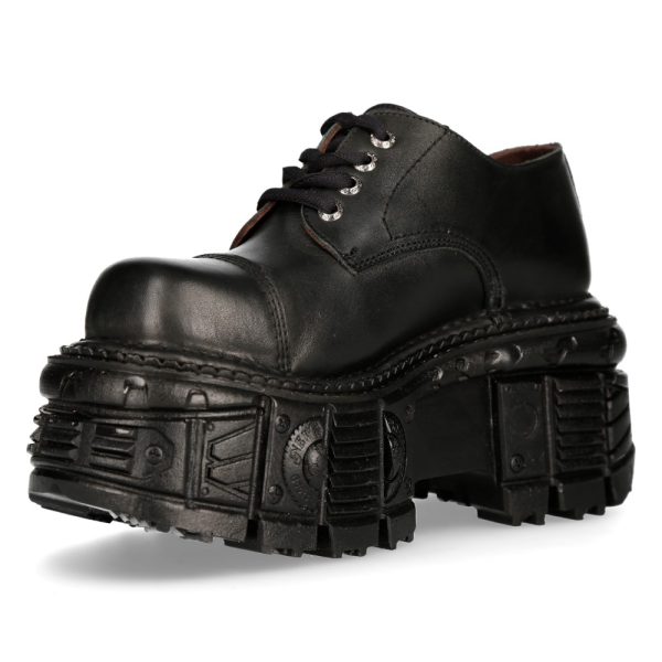 REMISE Chaussures Plateformes New Rock Tank En Cuir Noir 5