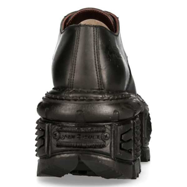REMISE Chaussures Plateformes New Rock Tank En Cuir Noir 6