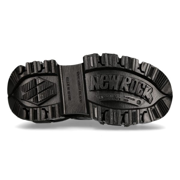 REMISE Chaussures Plateformes New Rock Tank En Cuir Noir 7