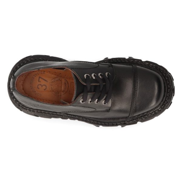 REMISE Chaussures Plateformes New Rock Tank En Cuir Noir 8