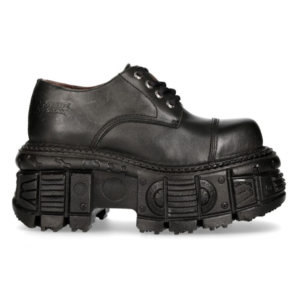 REMISE Chaussures Plateformes New Rock Tank En Cuir Noir 1