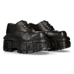 REMISE Chaussures Plateformes New Rock Tank En Cuir Noir 24