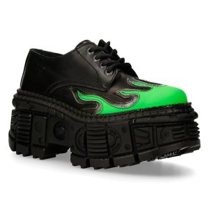 Chaussures Plateformes New Rock Tank En Cuir Noir Et… Boutique 12