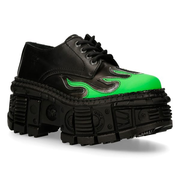 Chaussures Plateformes New Rock Tank En Cuir Noir Et… Boutique 3