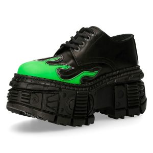 Chaussures Plateformes New Rock Tank En Cuir Noir Et… Boutique 16