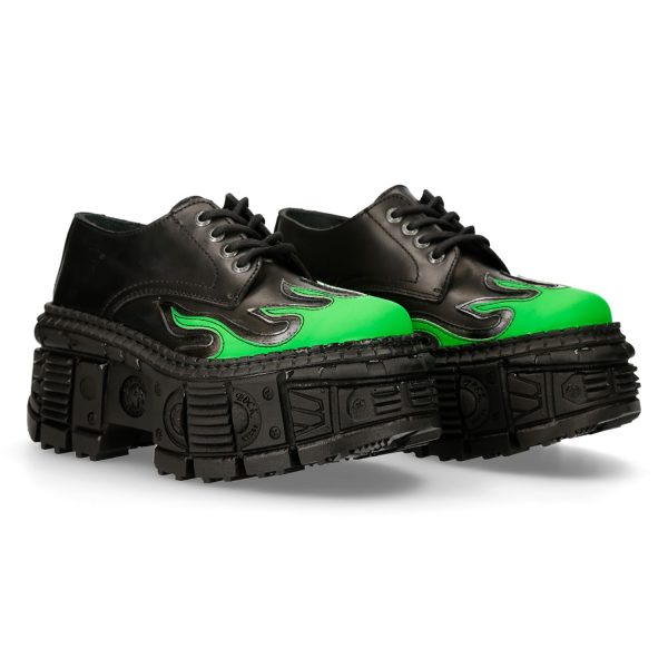 Chaussures Plateformes New Rock Tank En Cuir Noir Et… Boutique 9