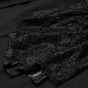 guranteed de qualité PUNK RAVE Chemise à Jabot ‘Lovecraft’ Noire Avec Manches… 41
