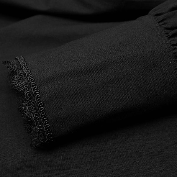 guranteed de qualité PUNK RAVE Chemise à Jabot ‘Lovecraft’ Noire Avec Manches… 15