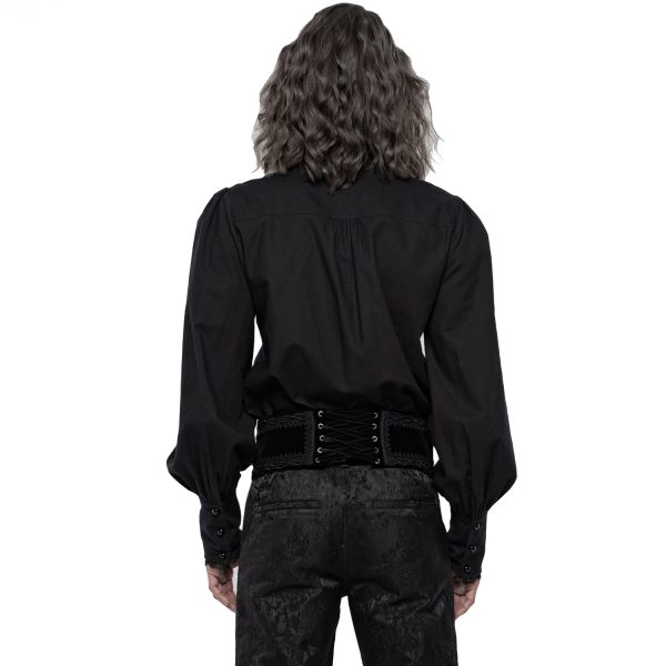 guranteed de qualité PUNK RAVE Chemise à Jabot ‘Lovecraft’ Noire Avec Manches… 8