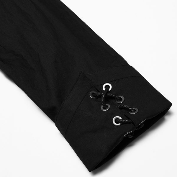 PUNK RAVE Chemise Asymétrique ‘Dobraa’ Noire Livraison internationale 12